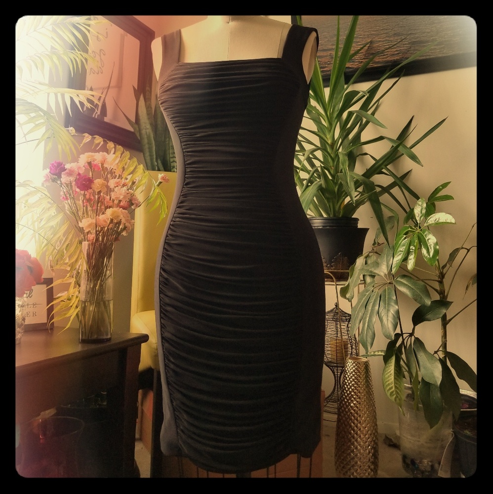 Cache Gathered Little Black Dress